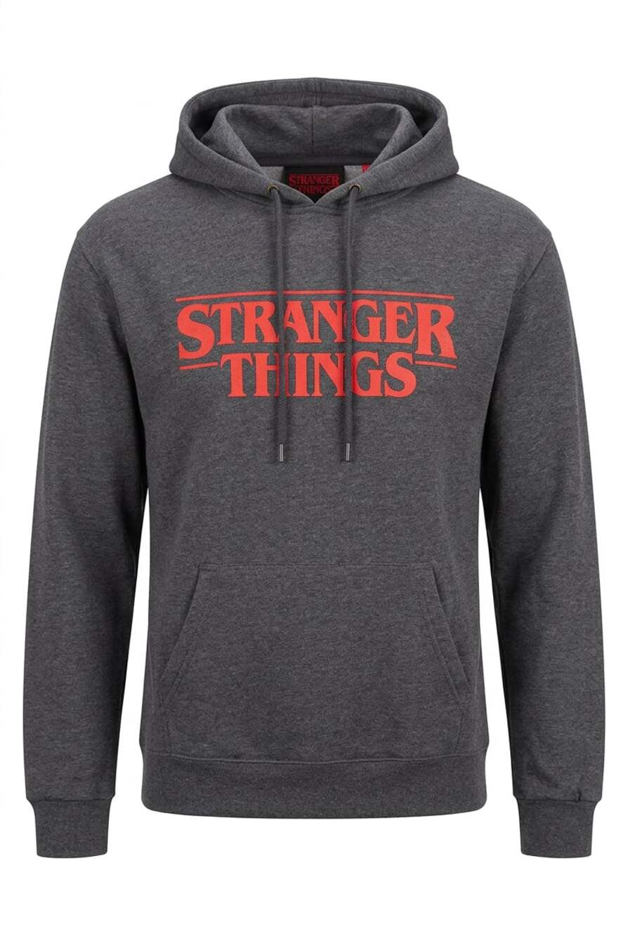 Netflix Stranger Things Official Merchandise Pullover Hoodie - Grey
